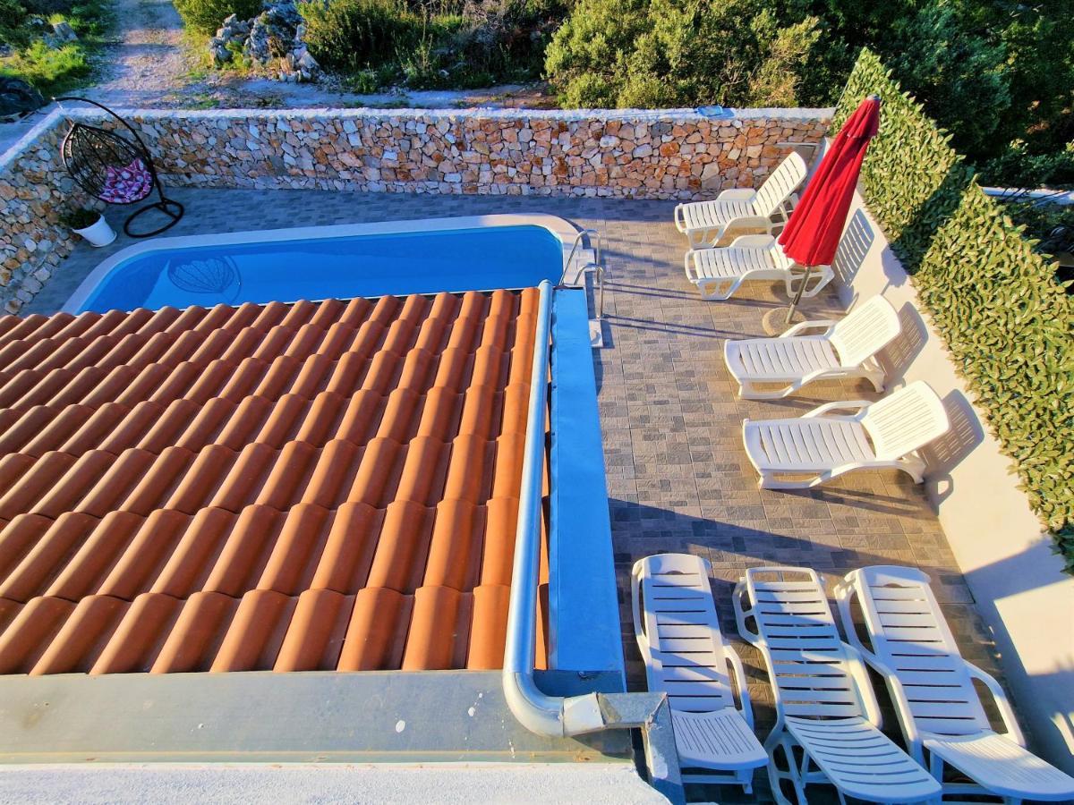 Anas Lagoon Holiday House With Pool At Azure Beach Drvenik Mali Exterior photo